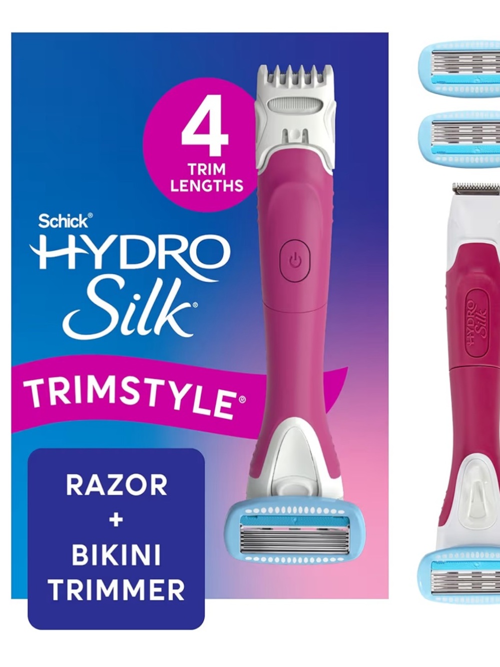 Schick Hydro Silk TrimStyle Razor + Bikini Trimmer - Pink & Light Blue